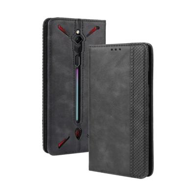 Magnetische gesp retro Crazy Horse textuur horizontale Flip lederen case voor ZTE de rode magie 3 met houder & card slots & Photo Frame (zwart)