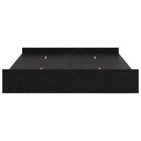 Opbergbedframe met lade Zwart eiken 135 x 190 cm Bewerkt hout - thumbnail
