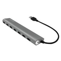LogiLink UA0308 USB 3.2 Gen 1-hub 7 poorten Grijs - thumbnail
