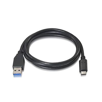 AISENS A107-0060 USB 3.1 kabel (10 Gbit/s, 3 A, 1 m, voor mobiele telefoon en tablet), zwart