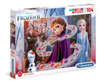 Disney Clementoni glitter puzzel frozen 2, 104st. - thumbnail