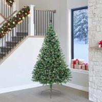 VidaXL Kunstmatig voorverlicht kerstboom met 300 led groen 240 cm pvc - thumbnail