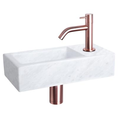 Differnz Helios fonteinset - 37.5x18.5x9.5cm - Rechthoek - 1 kraangat - Gebogen koperen kraan - Mineraalsteen Marmer 38.401.39 Differnz Helios fonteinset - 37.5x18.5x9.5cm - Rechthoek - 1 kraangat - Gebogen koperen kraan - Mineraalsteen Marmer 38.401.39