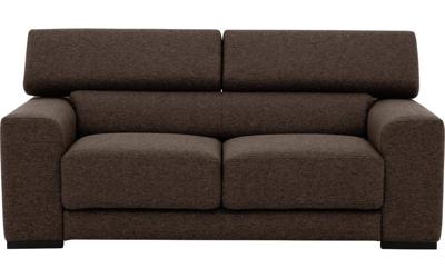 Goossens Bank Nora bruin, stof, 2-zits, stijlvol landelijk