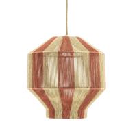 By-Boo Hanglamp 'Cirque' Jute, 41cm, kleur Naturel/Rood - thumbnail