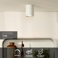 Lucide TUBE - Plafondspot - Ø 9,6 cm - 1xGU10 - Wit - thumbnail