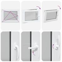 Kelderraam "RISOR" 80x50 cm draai-kiep DIN links wit - thumbnail