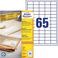 Etiket Avery Zweckform LR3666 38x21.2mm recycled wit 6500 etiketten - thumbnail