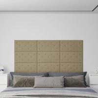 VidaXL Wandpanelen 12 st 2,16 m² 60 x 30 cm kunstleer cappuccinokleur - thumbnail