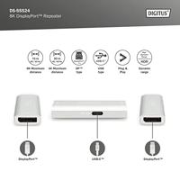 Digitus DS-55524 DisplayPort Adapter [1x DisplayPort bus - 1x DisplayPort bus] Zilver 4K UHD - thumbnail