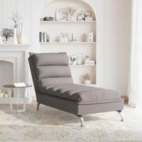 Chaise longue met kussens stof taupe - thumbnail