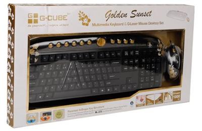 Golden Aloha - Golden Sunset - Multimedia Keyboard & G-laser Mouse Desktop Set - DE Layout