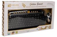 Golden Aloha - Golden Sunset - Multimedia Keyboard & G-laser Mouse Desktop Set - DE Layout - thumbnail