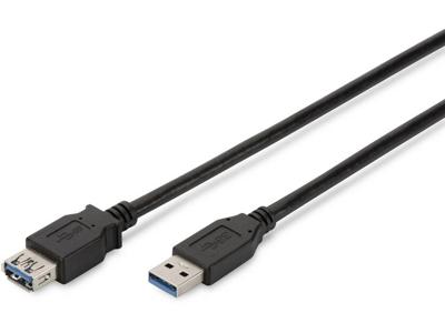 DIGITUS USB 3.0 verlengkabel type A stekker op type A-aansluiting, 1,8 m, 5 GB/s, zwart