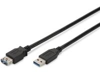 DIGITUS USB 3.0 verlengkabel type A stekker op type A-aansluiting, 1,8 m, 5 GB/s, zwart - thumbnail