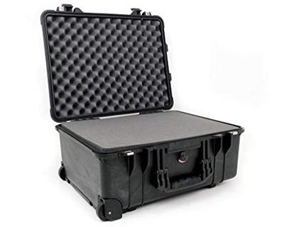Peli 1560 Waterdichte Trolley Flightcase Voor Foto-, Camera- En Videoapparatuur, Ip67 Waterdicht, Capaciteit: 44L, Gemaakt In Duitsland, Met Aanpasbaar Plukschuim, Kleur: Zwart
