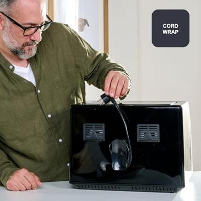 Black & Decker BXAF9000E Dubbel 9 l Vrijstaand 2500 W Heteluchtfriteuse Zwart, Roestvrijstaal