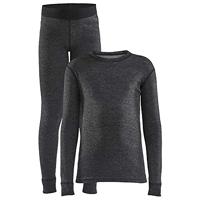 Craft 1909714 Core Wool Merino Set Jr - Black Melange - 134/140 - thumbnail