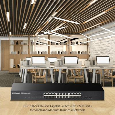 EDIMAX GS-1026 V3 GS-1026 V3 Netwerk switch 24 + 2 poorten 10 / 100 / 1000 MBit/s EDIMAX GS-1026 V3 GS-1026 V3 Netwerk switch 24 + 2 poorten 10 / 100 / 1000 MBit/s