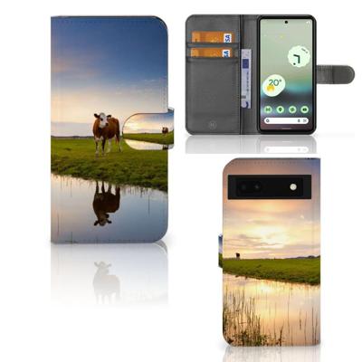 Google Pixel 6A | Telefoonhoesje | Met pasjeshouder | Koe
