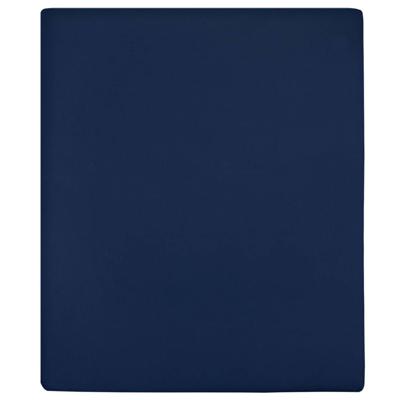 Hoeslakens 2 st jersey 180x200 cm katoen marineblauw