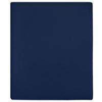 Hoeslakens 2 st jersey 180x200 cm katoen marineblauw - thumbnail