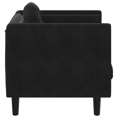 Fauteuil met kussen fluweel zwart