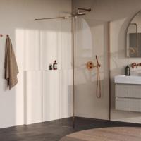 BRAUER Oblivion Inloopdouche - 120x200cm - 40cm zijwand - glascoating - helder glas - geborsteld koper PVD GS-OBI2H12040200GK - thumbnail