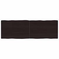 Tafelblad natuurlijke rand 180x60x(2-4)cm eikenhout donkerbruin - thumbnail