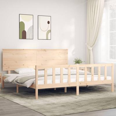 Bedframe zonder matras massief grenenhout 200x200 cm