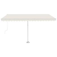 Luifel vrijstaand handmatig uittrekbaar 400x350 cm crèmekleurig - thumbnail