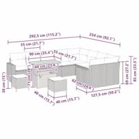 Tuinbankenset 12 pcs Beige poly rattan - thumbnail