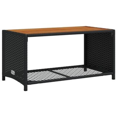 4-delige Loungeset met kussens poly rattan zwart 4-delige Loungeset met kussens poly rattan zwart