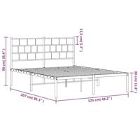 Bedframe met hoofdbord metaal wit 120x200 cm - thumbnail