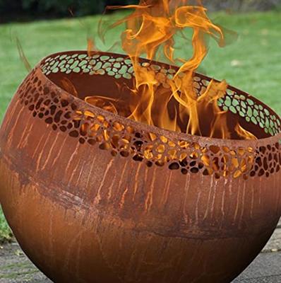 Esschert Design vuurplaats bolvormig spikkels roestkleurig