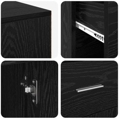 Hoekbureau 2 pcs Zwart eiken 102 x 50 x 75 cm Bewerkt hout