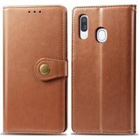 Retro effen kleur lederen gesp mobiele telefoon bescherming lederen draagtas met foto frame & kaartsleuf & portemonnee & beugel functie voor Galaxy A4 - thumbnail