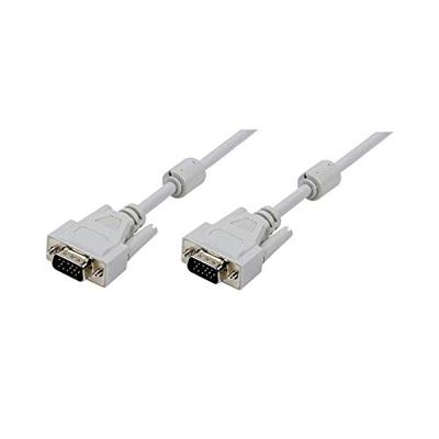 LogiLink VGA-monitorkabel 5m HD DSUB 15-pins (mannelijk/mannelijk, 1-voudige afscherming, ferrietkern) grijs