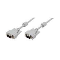 LogiLink VGA-monitorkabel 5m HD DSUB 15-pins (mannelijk/mannelijk, 1-voudige afscherming, ferrietkern) grijs - thumbnail