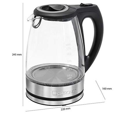 Clatronic WKS 3744 G Waterkoker Aantal/Volume: 1.7 l RVS, Glas