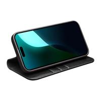 Qialino iPhone 16 Plus hoesje - Leren bookcase - Zwart - thumbnail