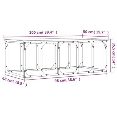 Salontafel 100x50x35,5 cm bewerkt hout bruineikenkleurig