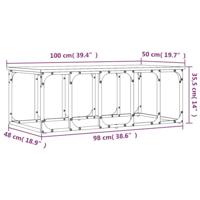 Salontafel 100x50x35,5 cm bewerkt hout bruineikenkleurig - thumbnail