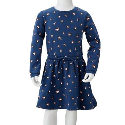 Kinderjurk met lange mouwen 104 marineblauw Kinderjurk met lange mouwen 104 marineblauw