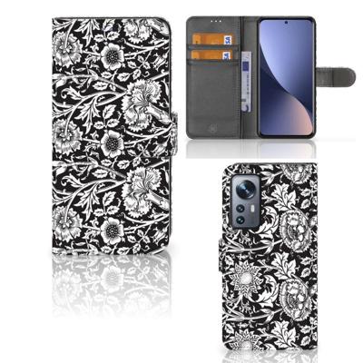 Xiaomi 12 | 12X Hoesje Black Flowers Xiaomi 12 | 12X Hoesje Black Flowers