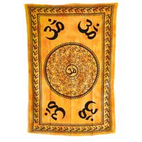 Authentiek Wandkleed Katoen OHM Mandala Geel (215 x 135 cm) - thumbnail