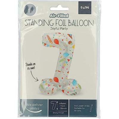 Folat BV Staande folieballon joyful party cijfer 7 -72cm Folat BV Staande folieballon joyful party cijfer 7 -72cm
