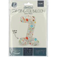 Folat BV Staande folieballon joyful party cijfer 7 -72cm - thumbnail