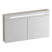 Brauer Promise Spiegelkast - 120 cm - met Verlichting - 2 Spiegeldeuren - Mat Beige - thumbnail