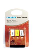 Labeltape dymo letratag 12mm assorti 3 stuks - thumbnail